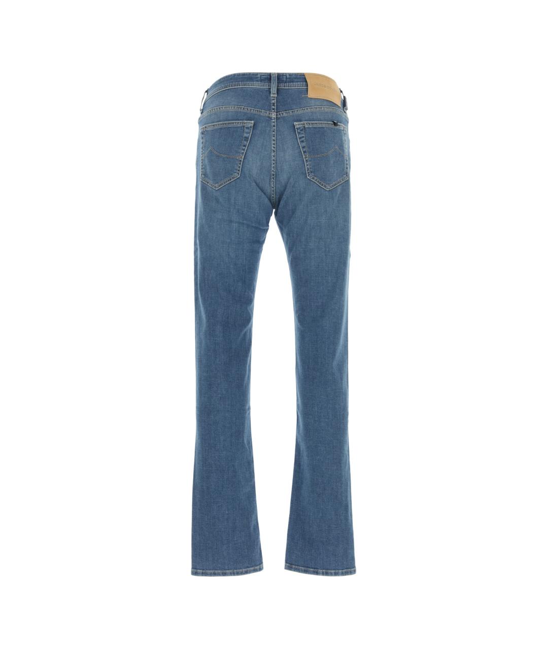 JACOB COHEN Синие хлопковые прямые джинсы, фото 2