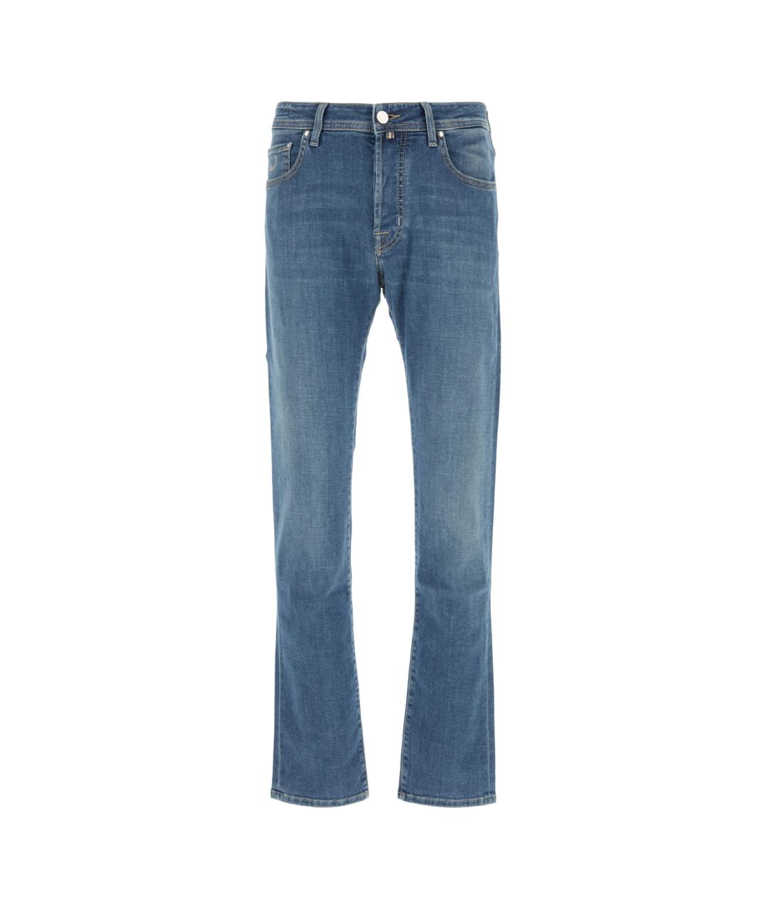 JACOB COHEN Синие хлопковые прямые джинсы, фото 1
