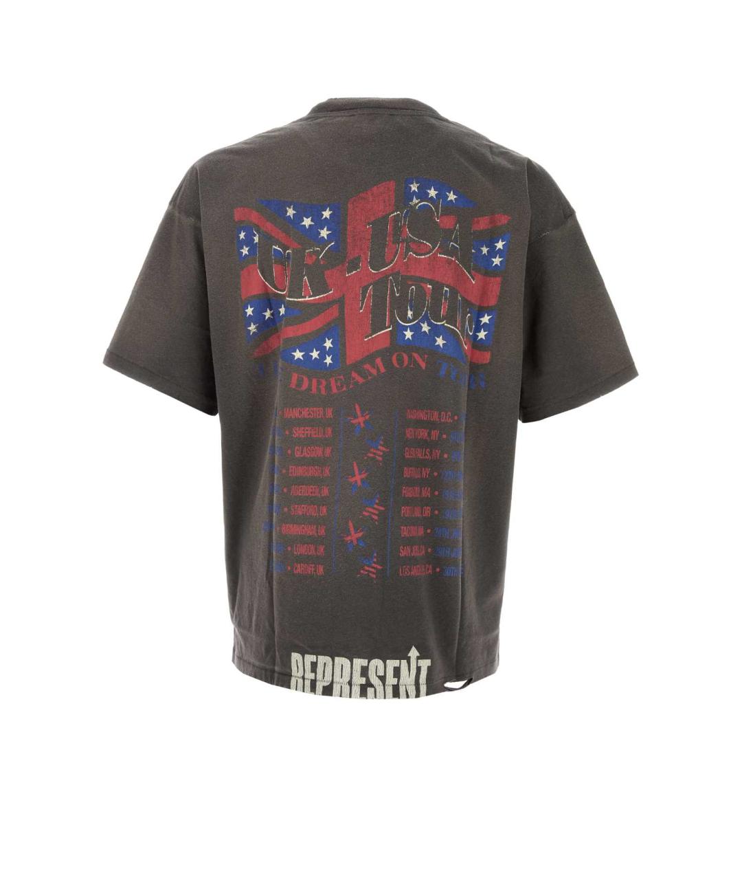 REPRESENT Серая хлопковая футболка, фото 2