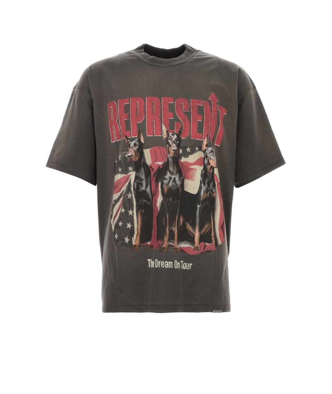 REPRESENT Серая хлопковая футболка, фото 1