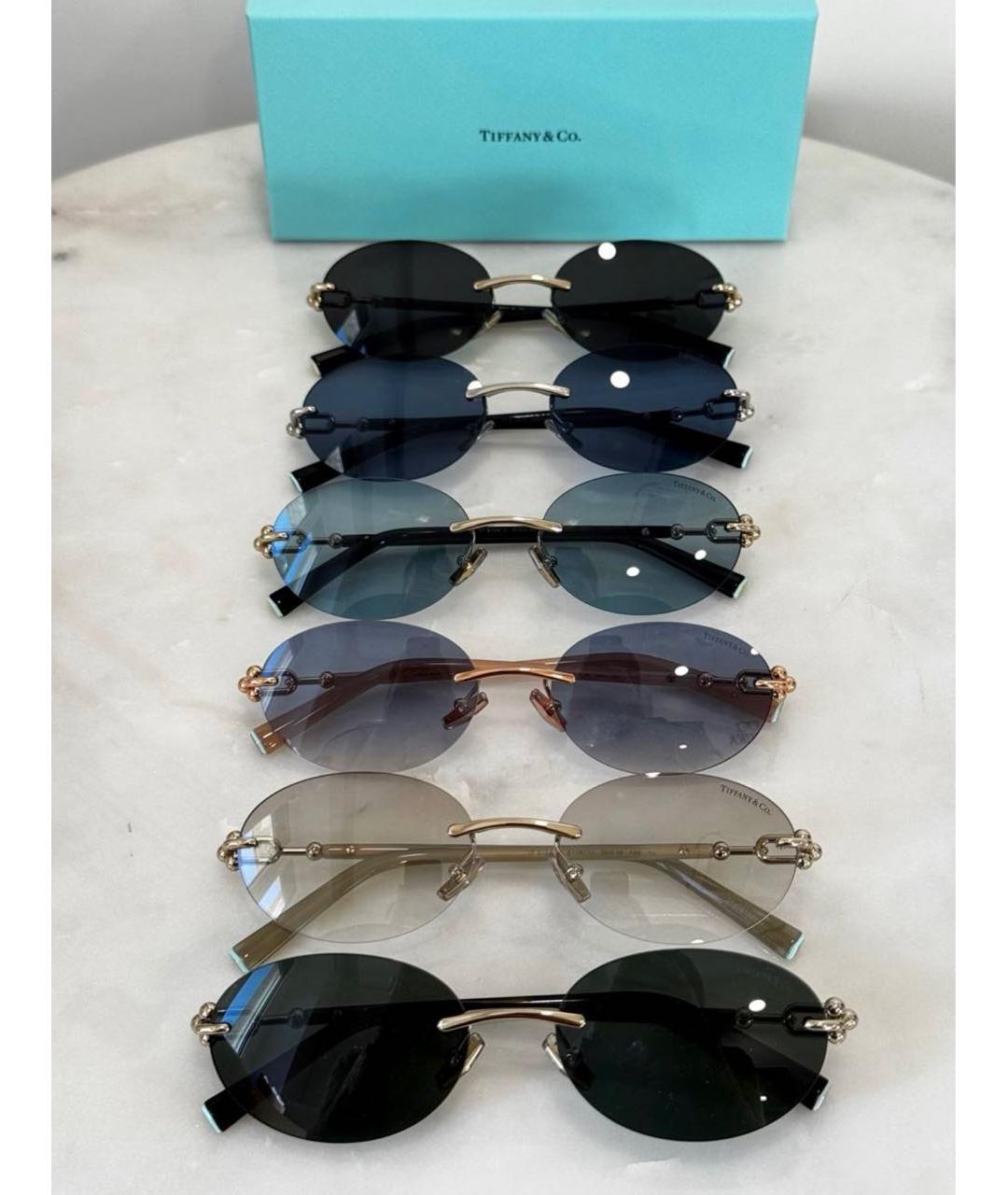 TIFFANY&CO Голубые металлические солнцезащитные очки, фото 2