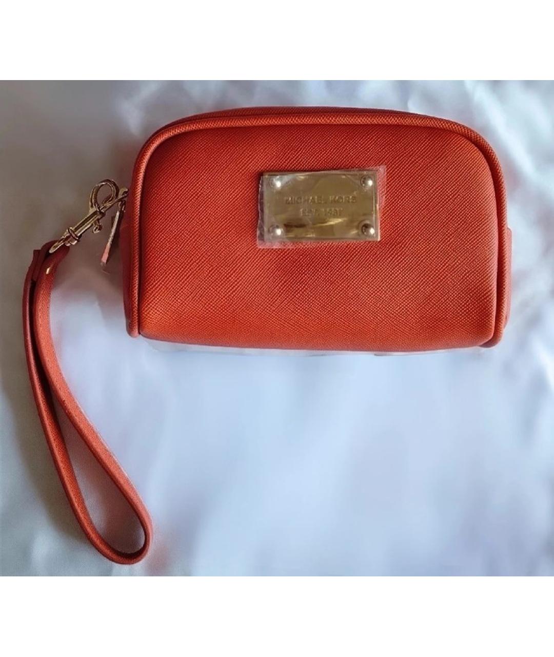 MICHAEL KORS Оранжевая косметичка из искусственной кожи, фото 2