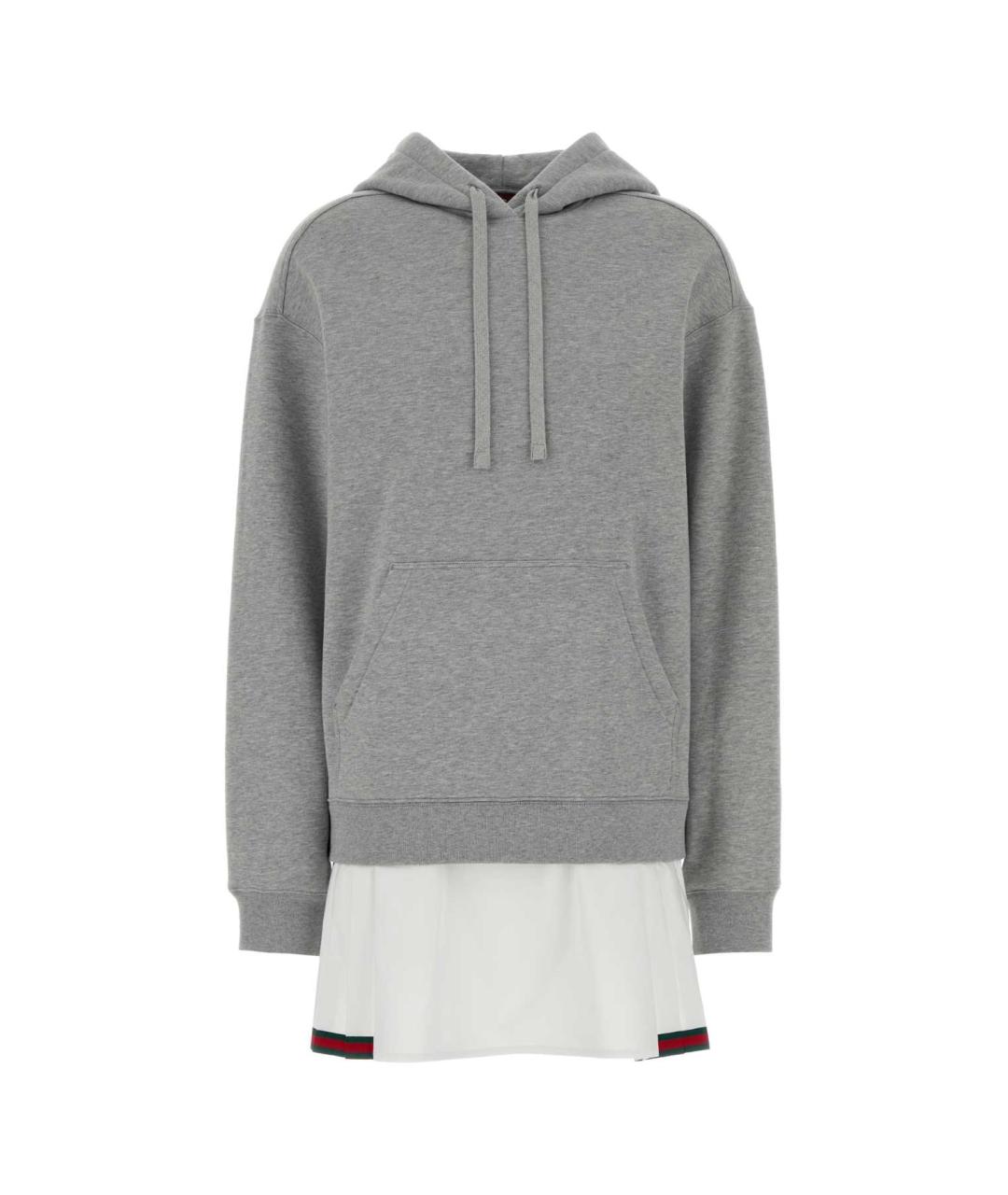 GUCCI Серое хлопковое повседневное платье, фото 1