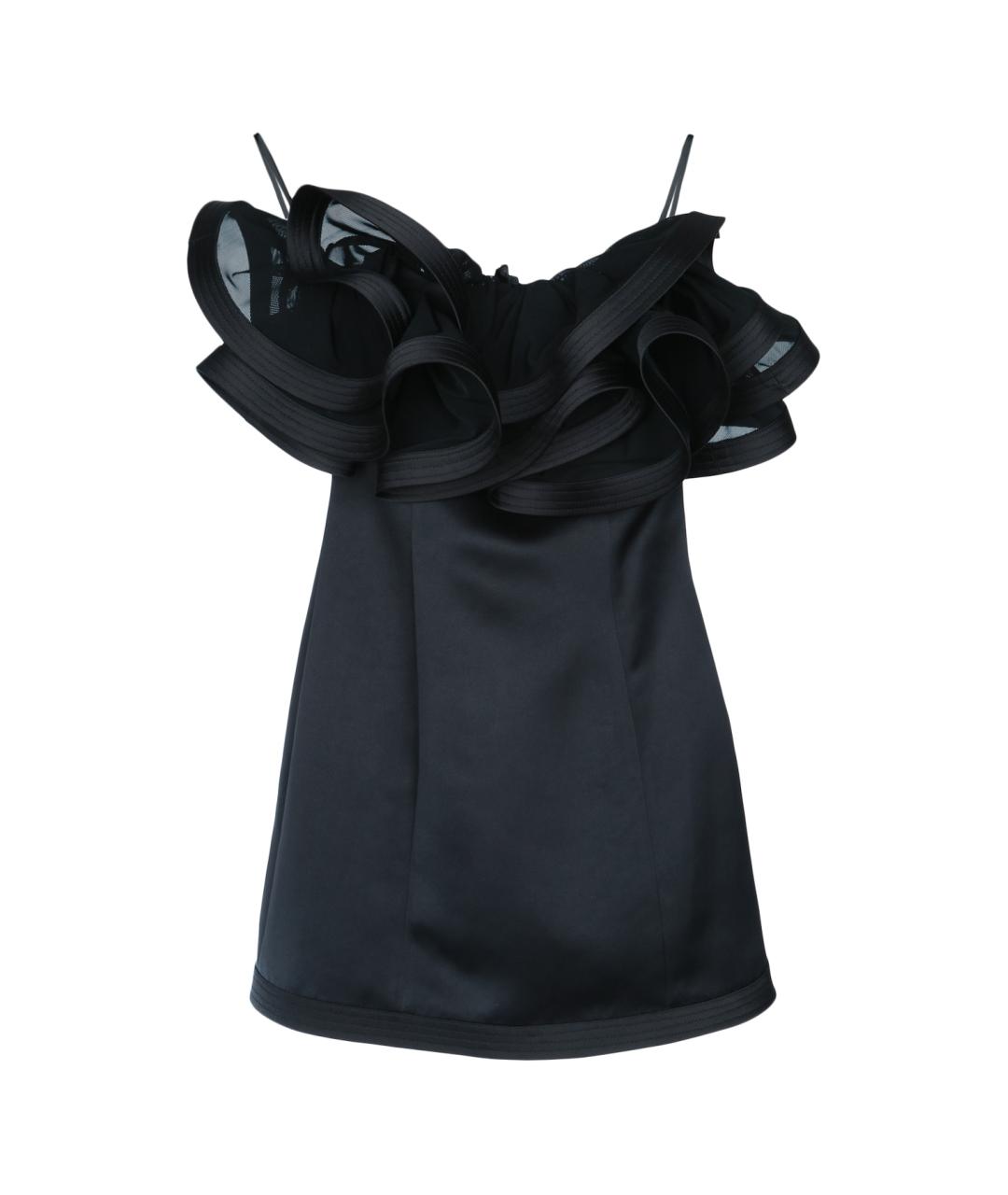 ELISABETTA FRANCHI Черное полиэстеровое коктейльное платье, фото 1