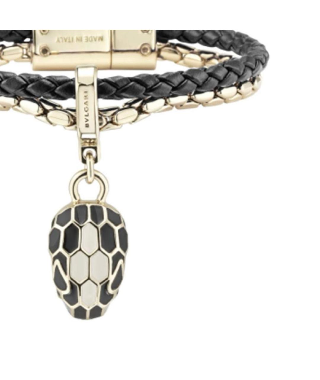 BVLGARI Черный кожаный браслет, фото 2