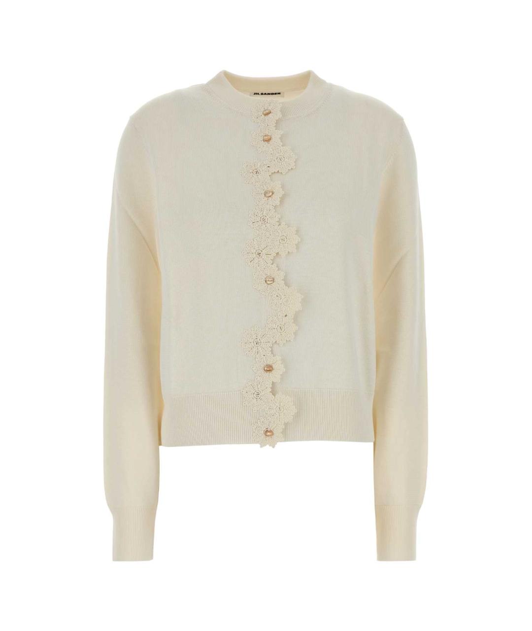 JIL SANDER Белый вискозный кардиган, фото 2