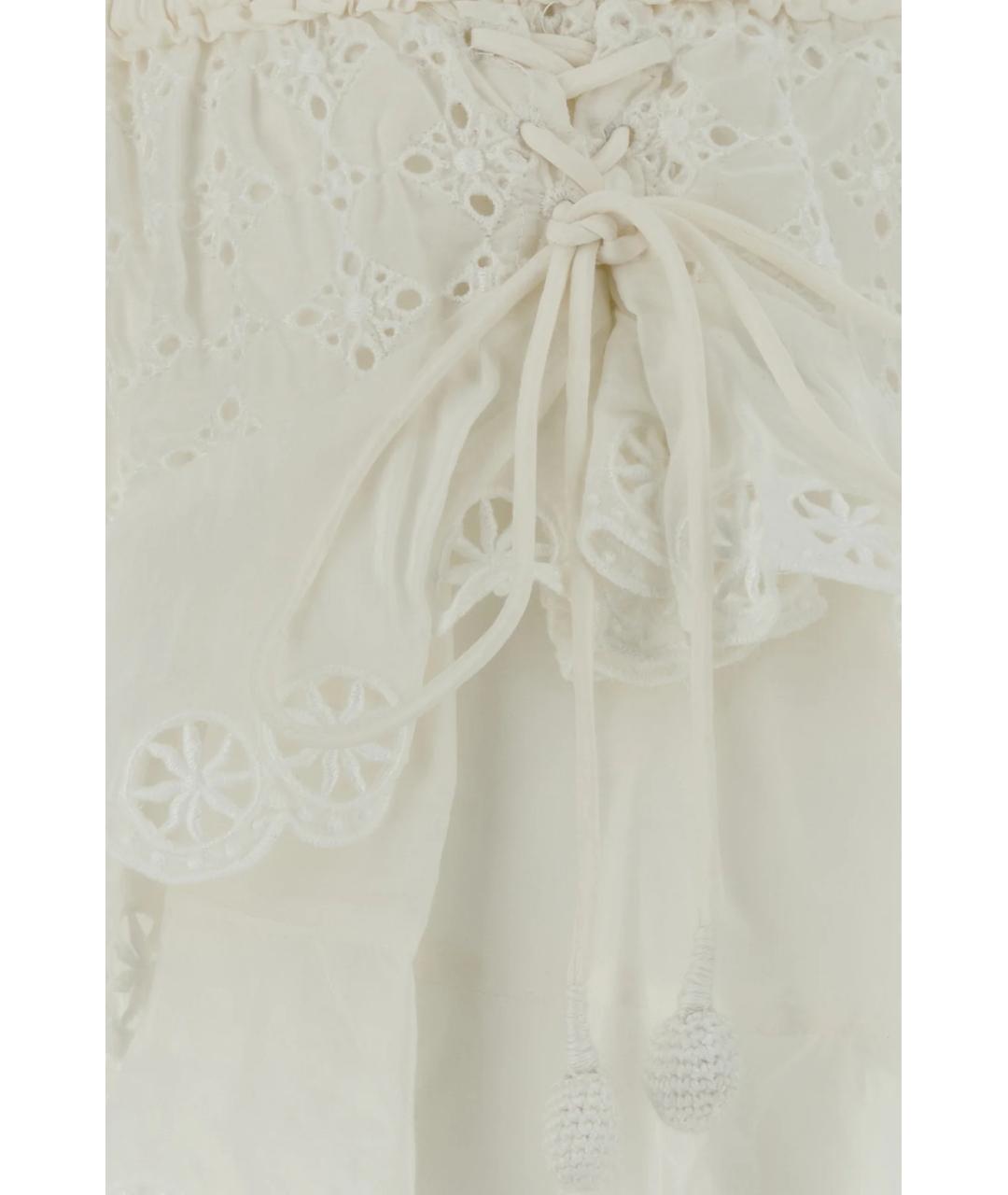 ISABEL MARANT Белая хлопковая юбка мини, фото 3