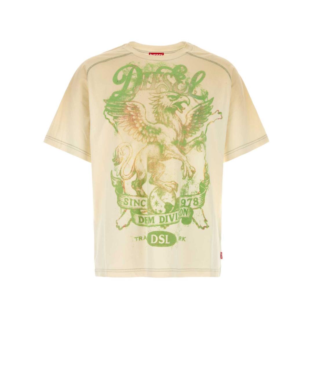 DIESEL Желтая хлопковая футболка, фото 1