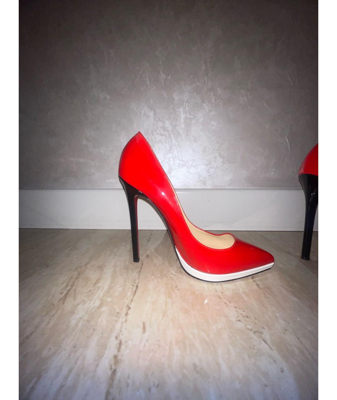 CHRISTIAN LOUBOUTIN Красные кожаные туфли, фото 5