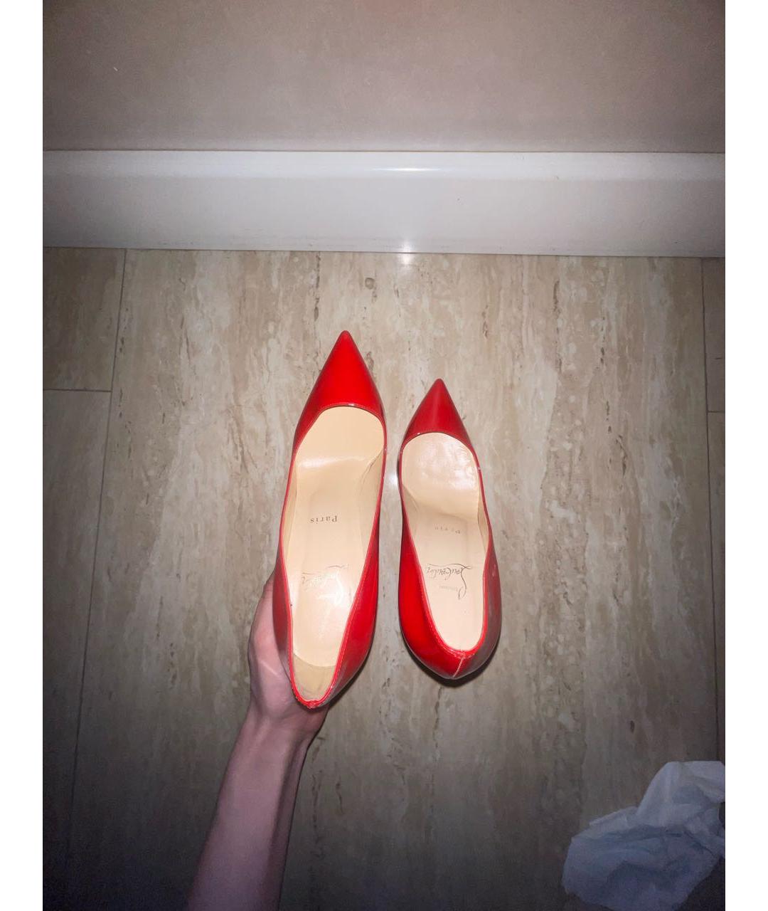CHRISTIAN LOUBOUTIN Красные кожаные туфли, фото 3