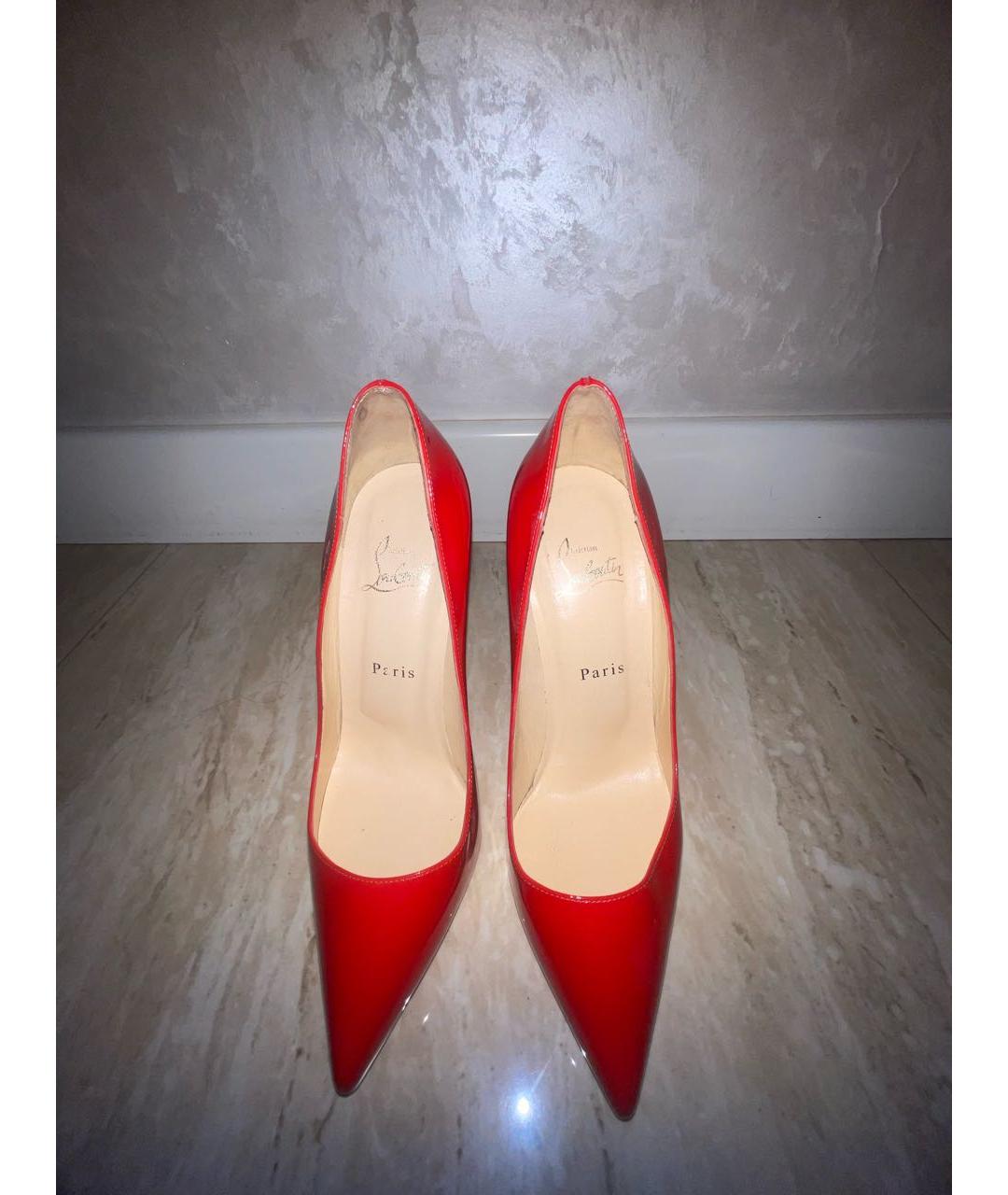 CHRISTIAN LOUBOUTIN Красные кожаные туфли, фото 2