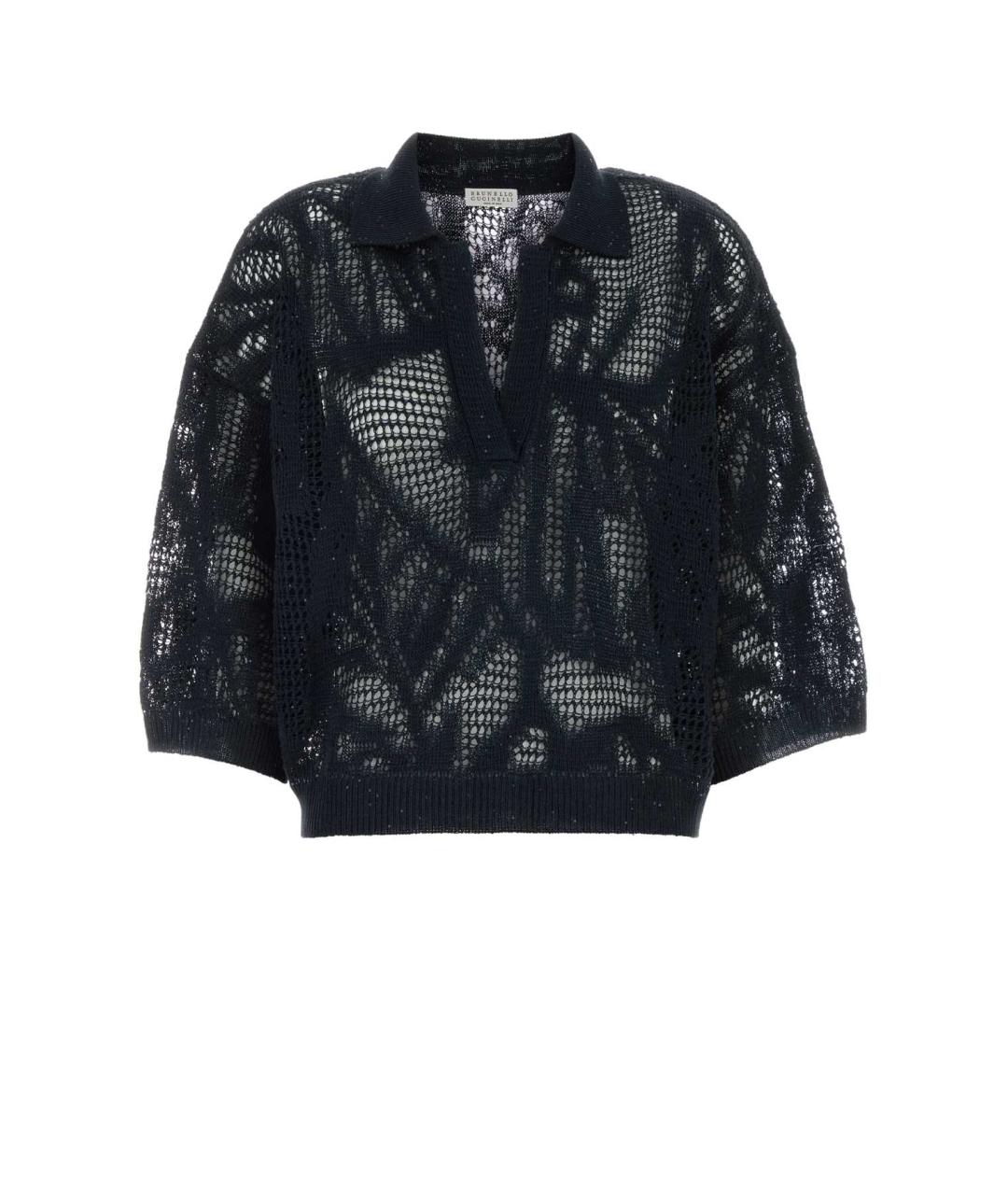 BRUNELLO CUCINELLI Темно-синий льняной джемпер / свитер, фото 1