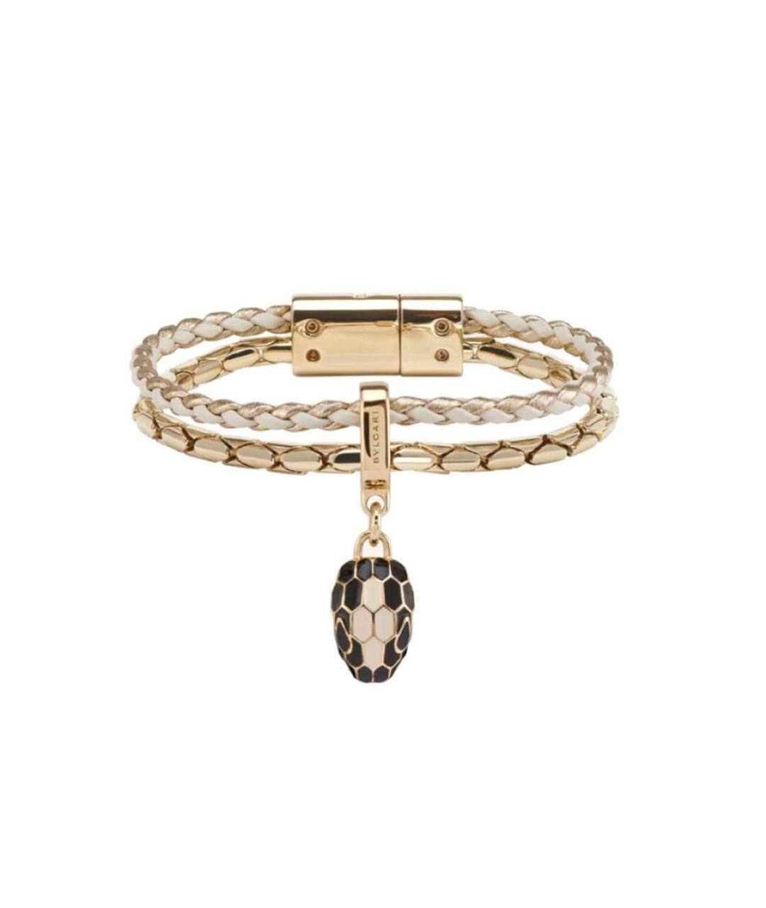 BVLGARI Бежевый кожаный браслет, фото 4