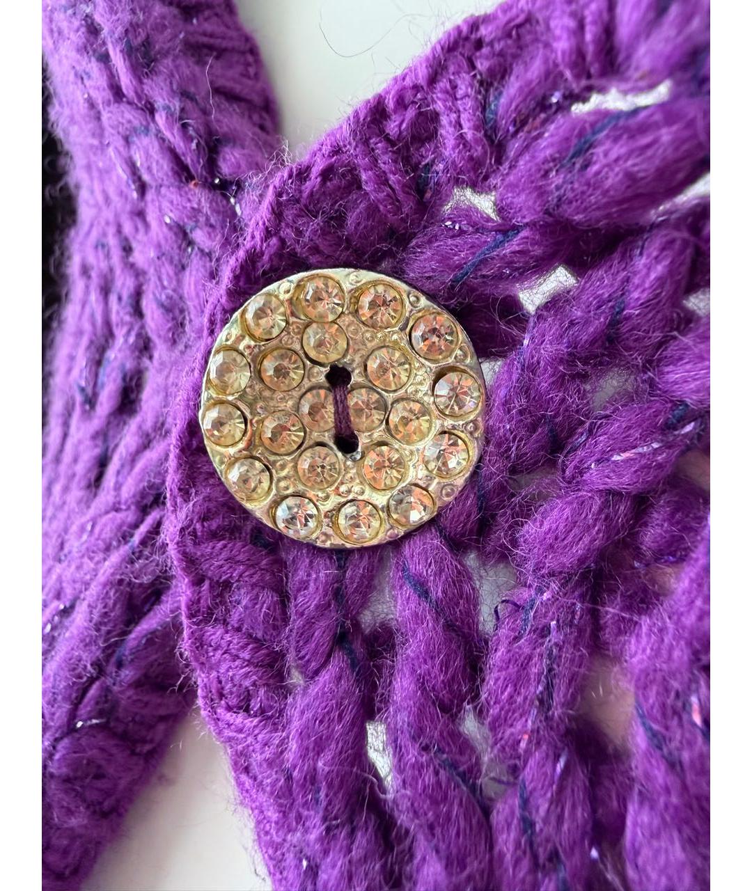 CHANEL Фиолетовый вискозный кардиган, фото 3