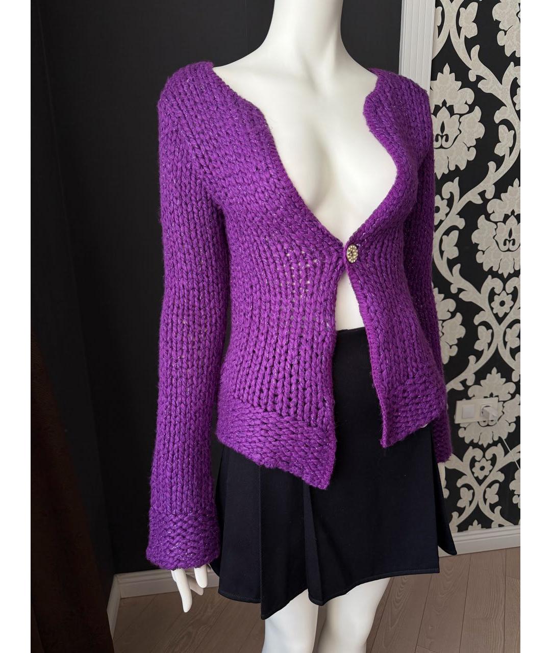 CHANEL Фиолетовый вискозный кардиган, фото 2