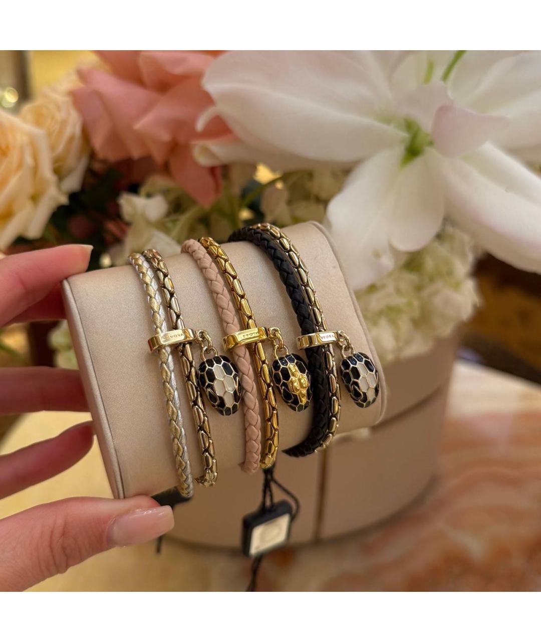 BVLGARI Серебрянный кожаный браслет, фото 3