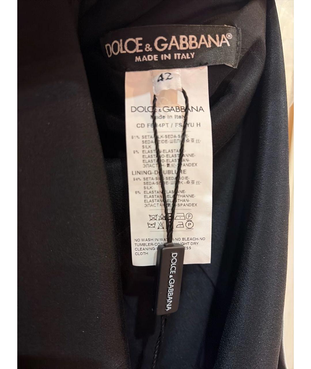 DOLCE&GABBANA Черное шелковое платье, фото 6