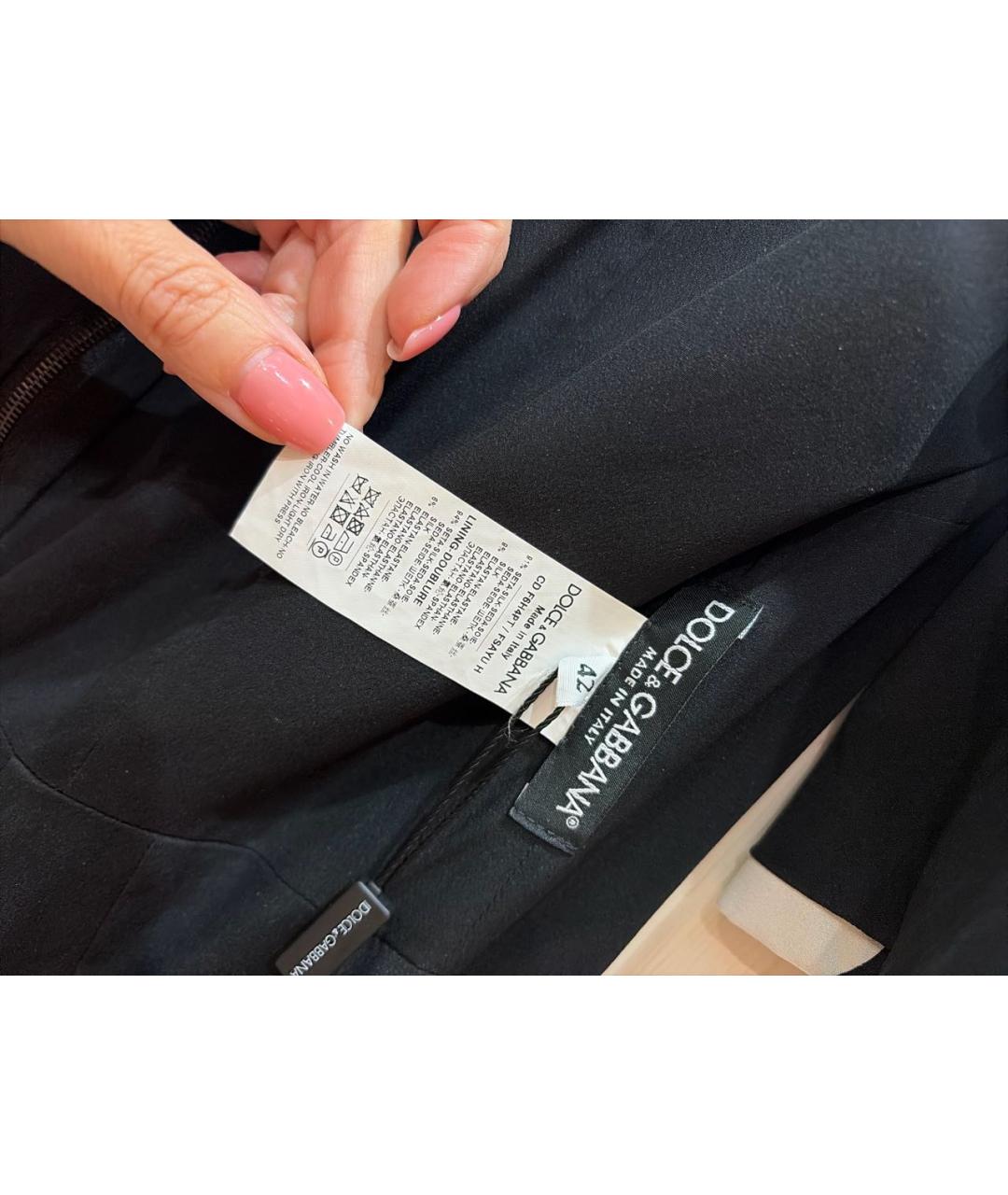 DOLCE&GABBANA Черное шелковое платье, фото 3