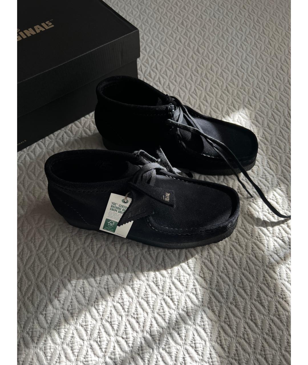 CLARKS Черные замшевые ботинки, фото 2