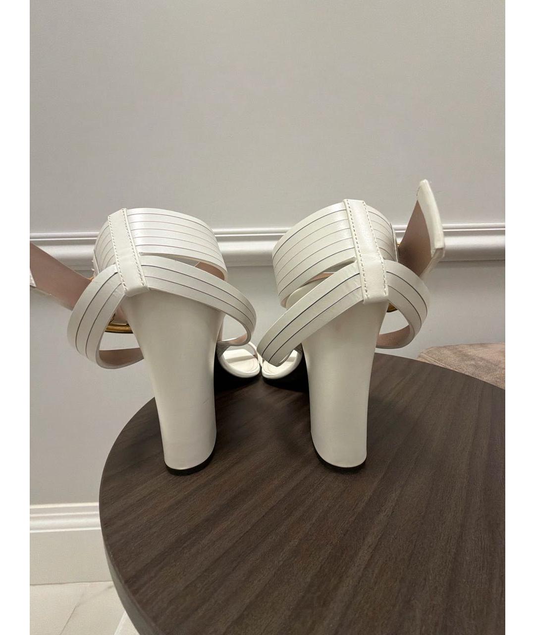 BALMAIN Белые кожаные туфли, фото 4