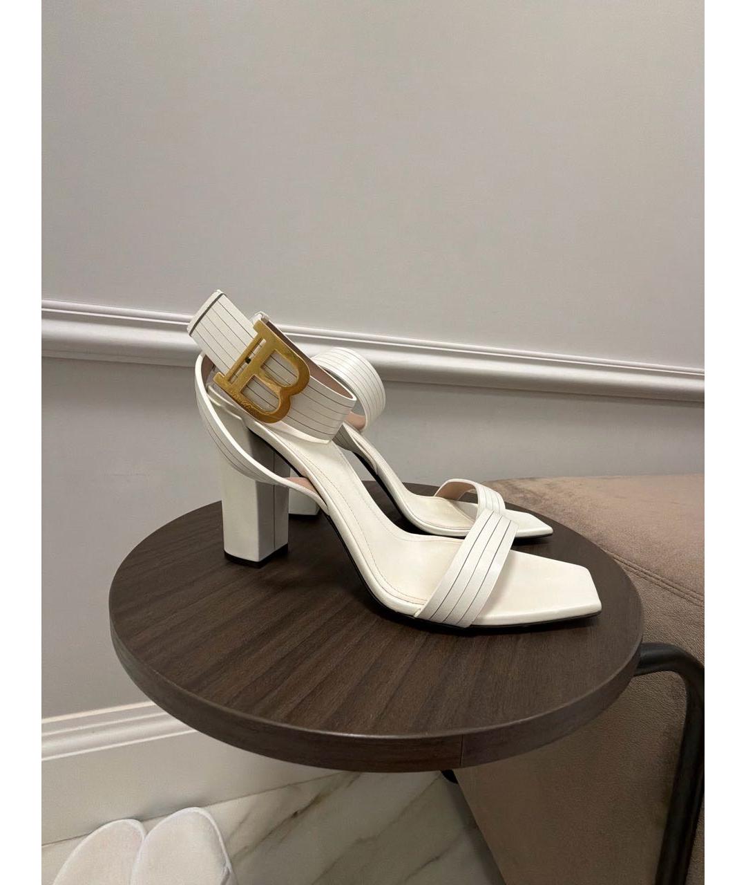 BALMAIN Белые кожаные туфли, фото 5