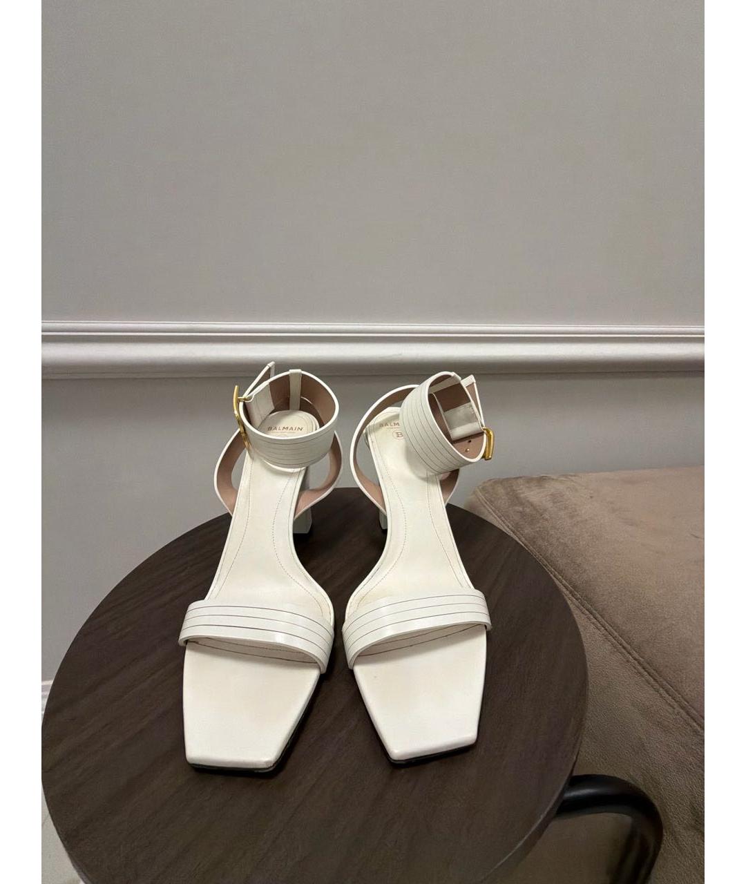BALMAIN Белые кожаные туфли, фото 2