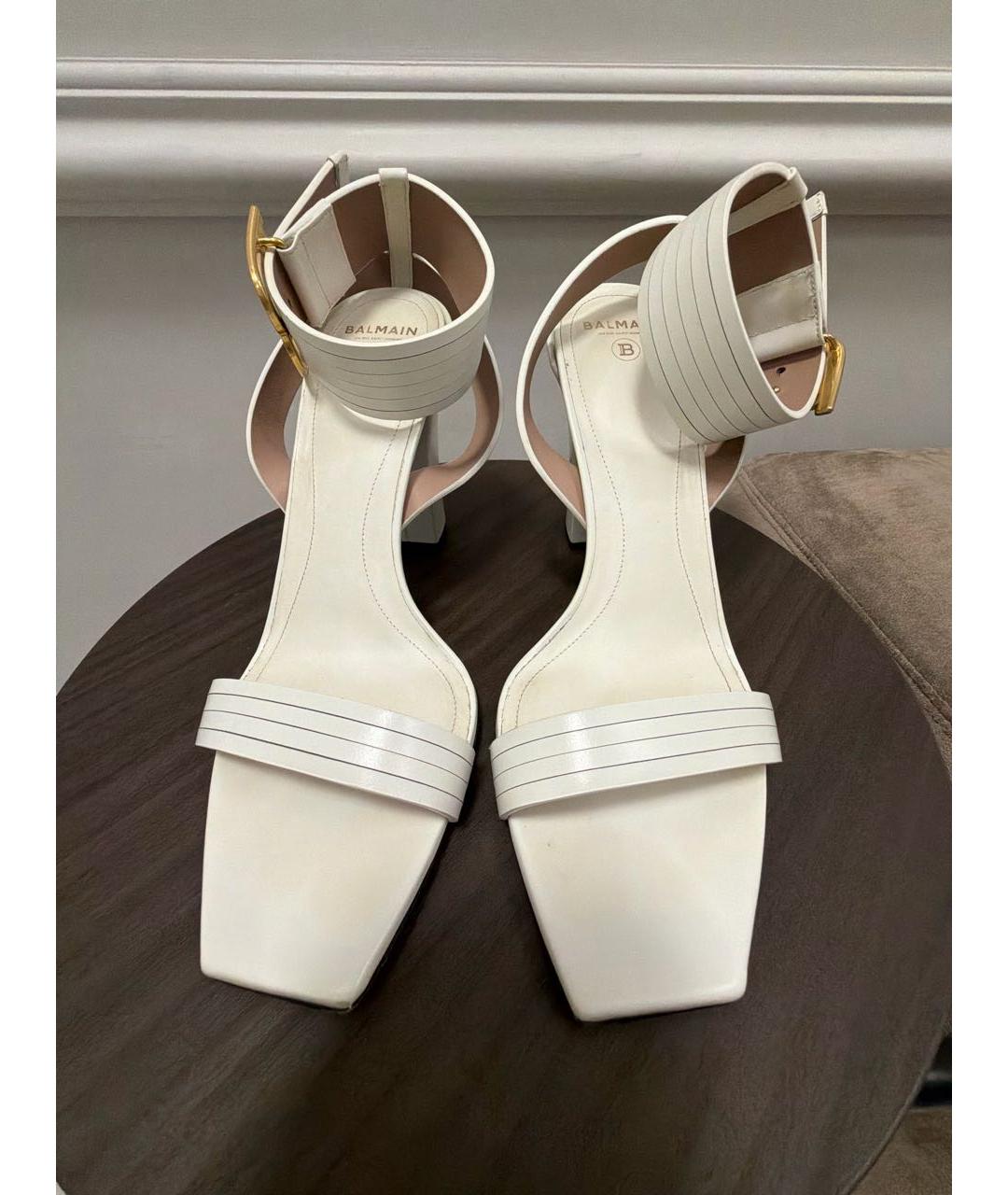 BALMAIN Белые кожаные туфли, фото 3
