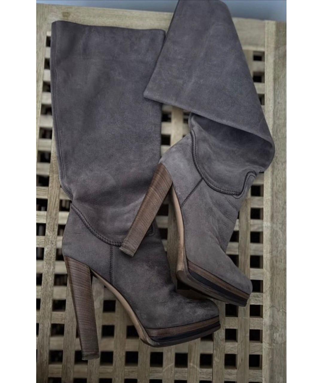 CASADEI Серые замшевые сапоги, фото 4