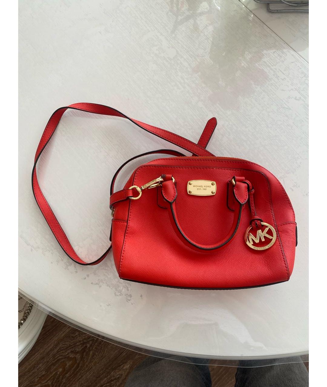 MICHAEL KORS Красная сумка через плечо из искусственной кожи, фото 5