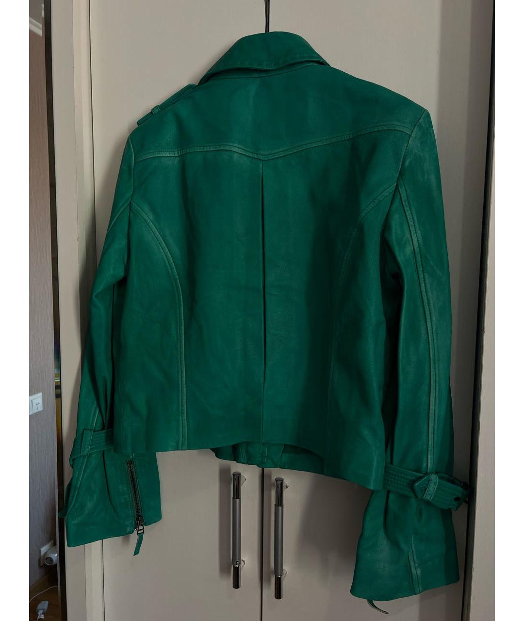 ERMANNO SCERVINO Зеленая кожаная куртка, фото 2