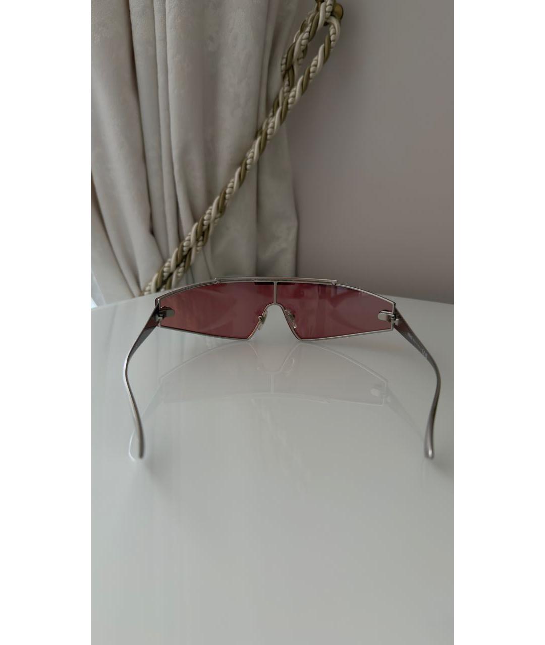 VERSACE Серебряные металлические солнцезащитные очки, фото 5