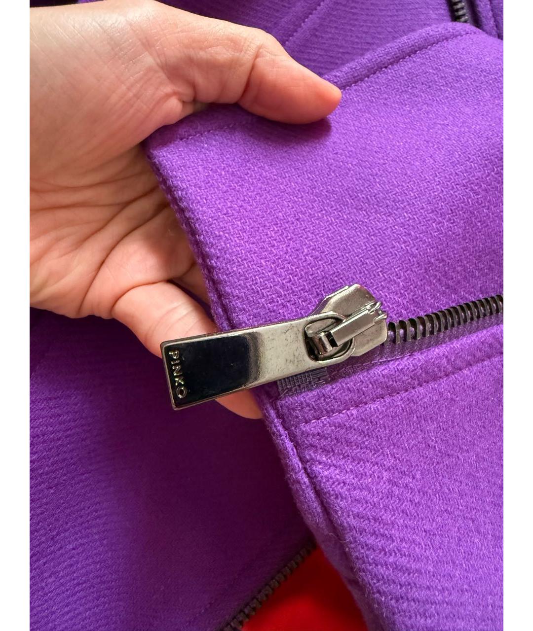 PINKO Фиолетовая шерстяная куртка, фото 4