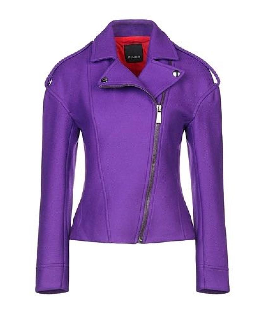 PINKO Фиолетовая шерстяная куртка, фото 6