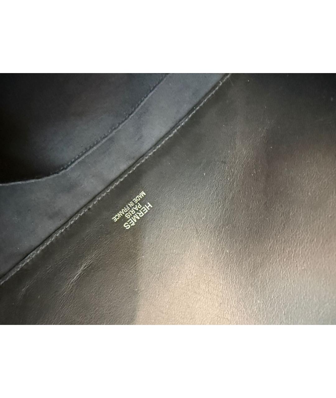 HERMES Черная тканевая сумка тоут, фото 8