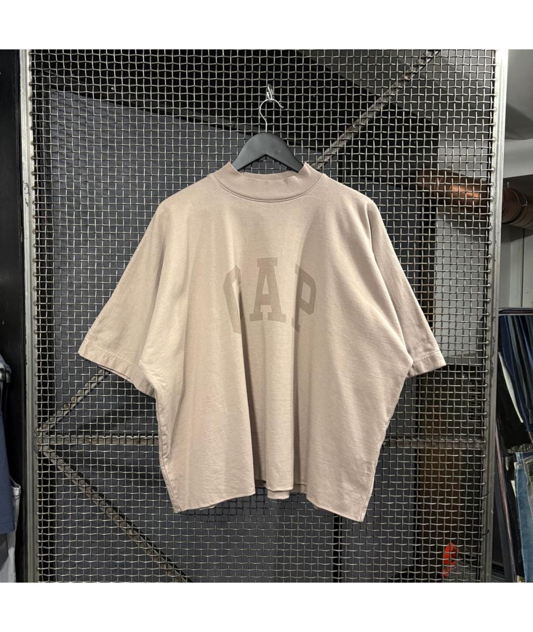 YEEZY Бежевая хлопковая футболка, фото 4