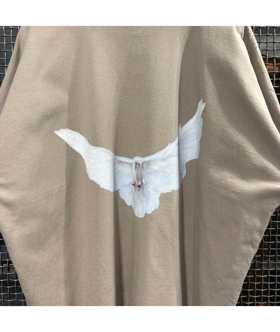 YEEZY Бежевая хлопковая футболка, фото 3