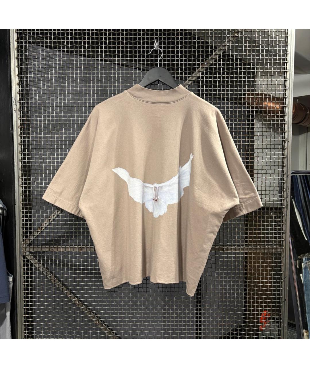 YEEZY Бежевая хлопковая футболка, фото 2