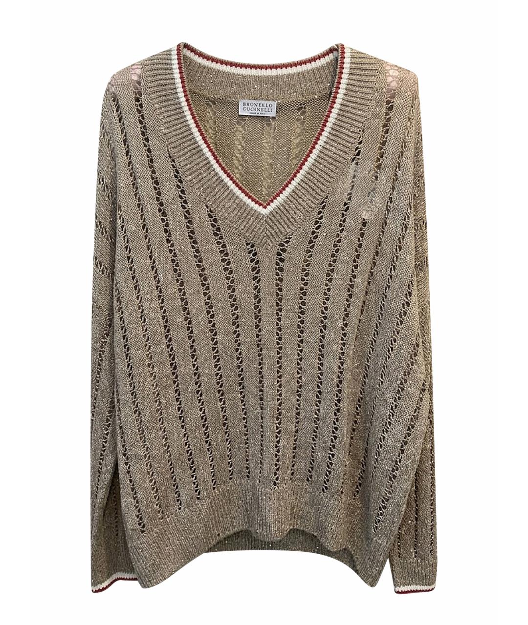 BRUNELLO CUCINELLI Бежевый льняной джемпер / свитер, фото 1