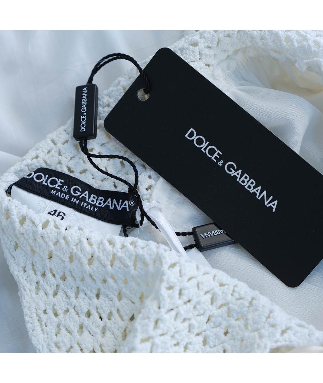 DOLCE&GABBANA Белая хлопковая блузы, фото 5