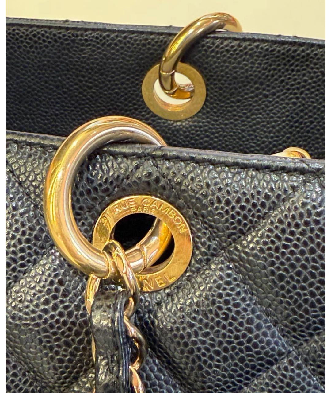 CHANEL Черная кожаная сумка тоут, фото 4