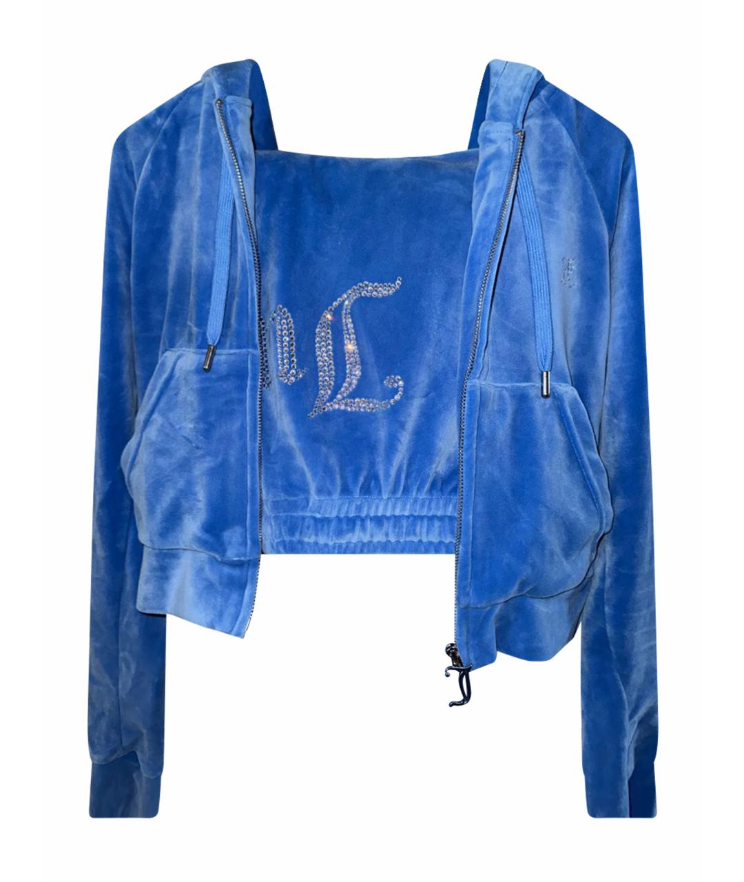 JUICY COUTURE Синий велюровый костюм с брюками, фото 1