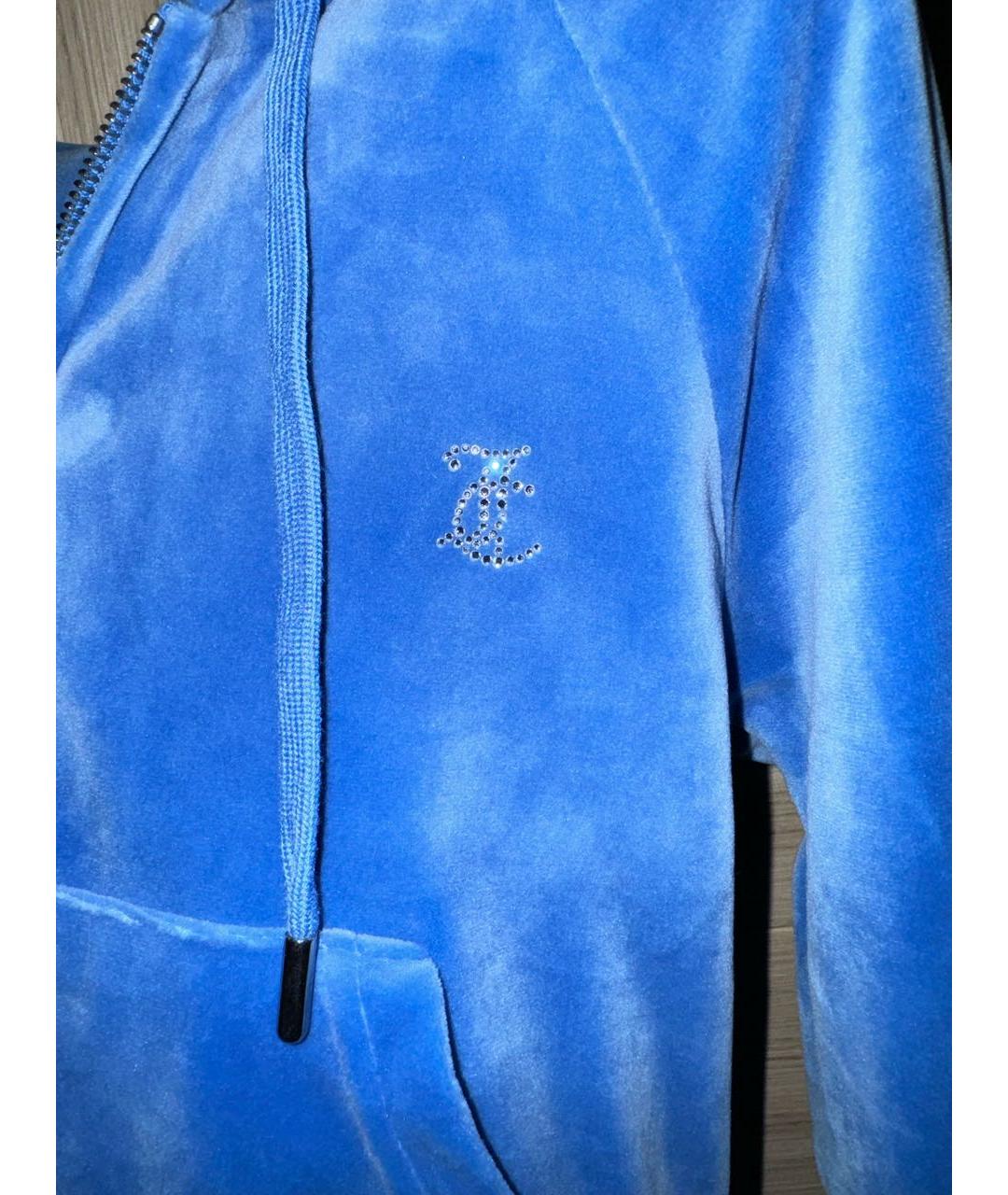 JUICY COUTURE Синий велюровый костюм с брюками, фото 4