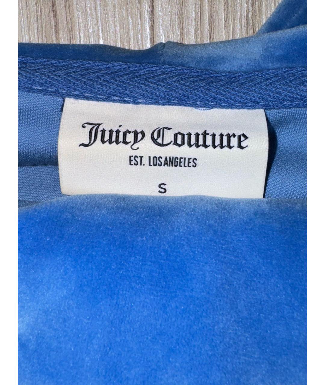 JUICY COUTURE Синий велюровый костюм с брюками, фото 3