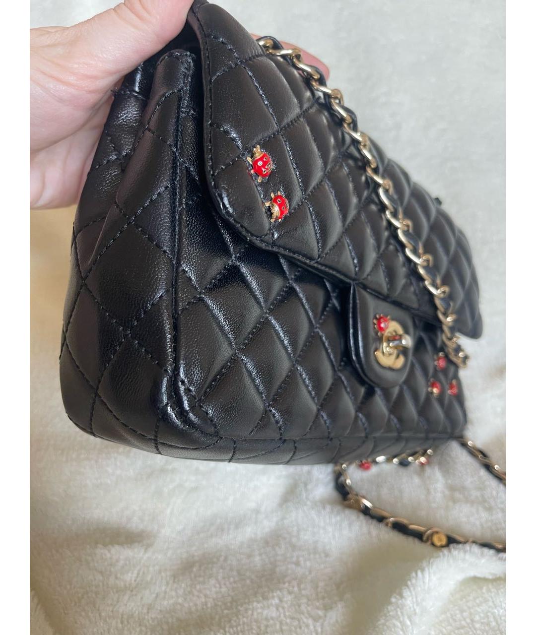 CHANEL Черная кожаная сумка через плечо, фото 5