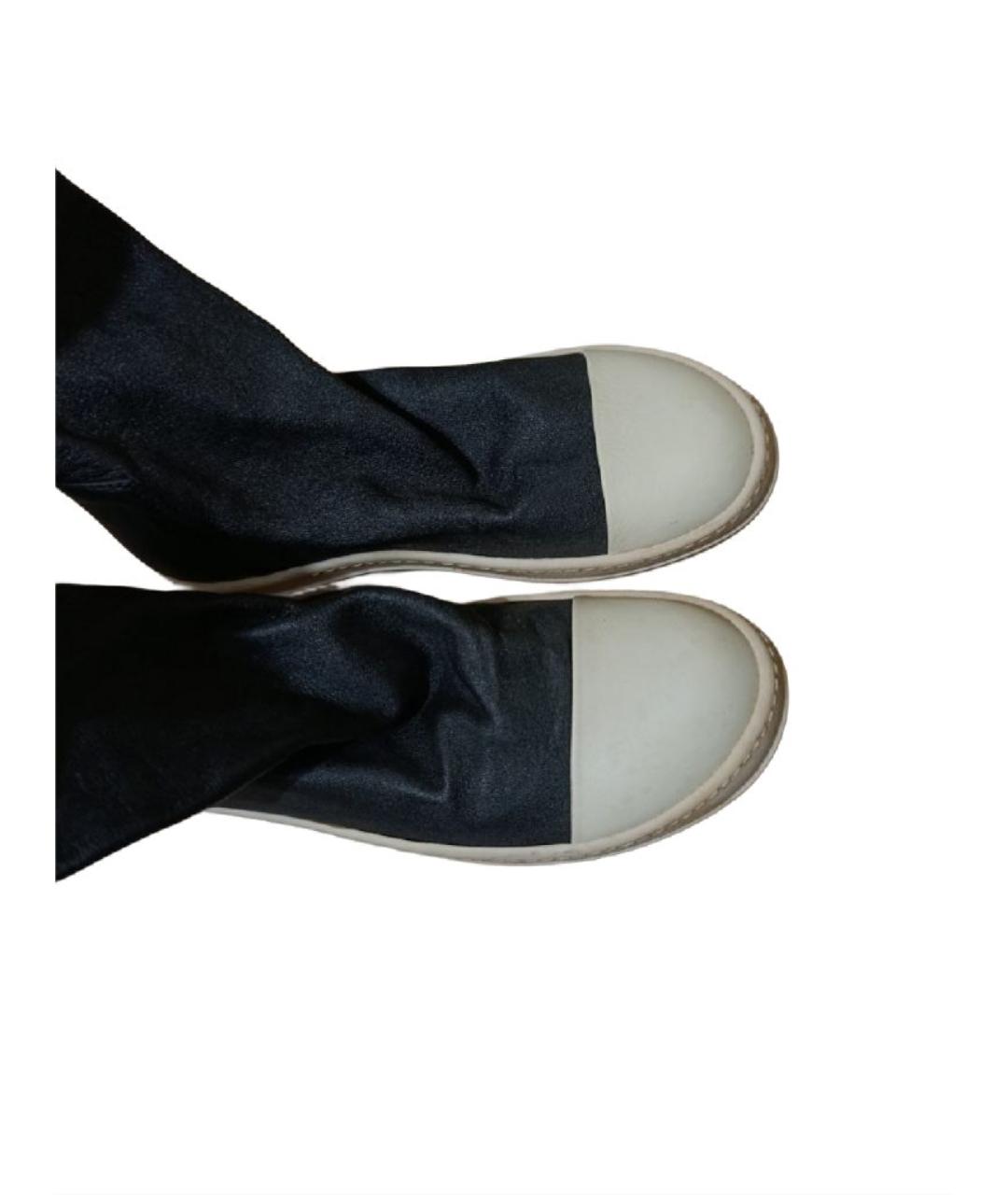 RICK OWENS Черные кожаные ботфорты, фото 2