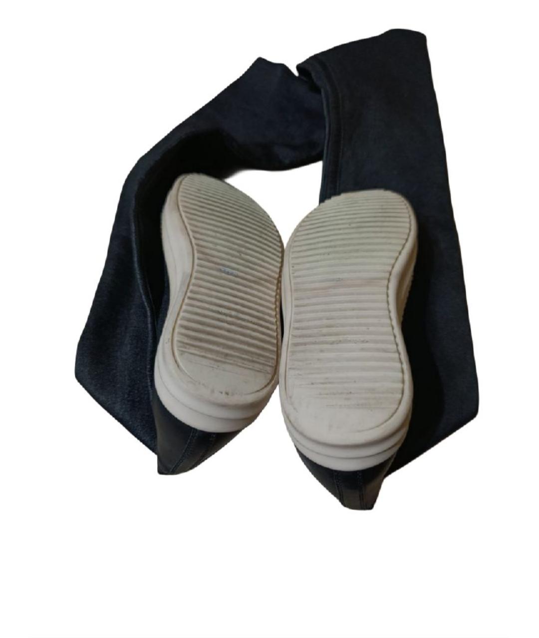 RICK OWENS Черные кожаные ботфорты, фото 6