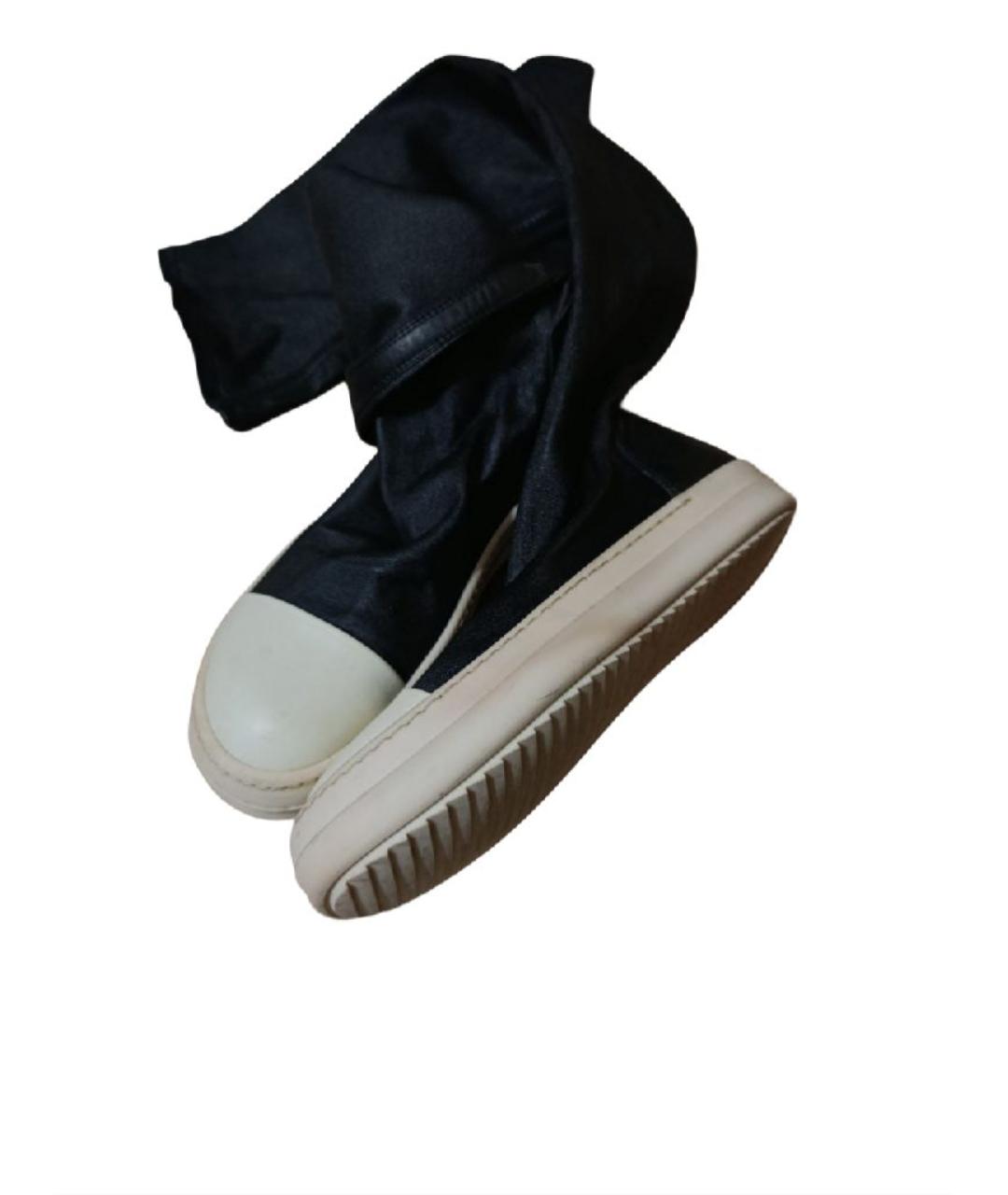 RICK OWENS Черные кожаные ботфорты, фото 5