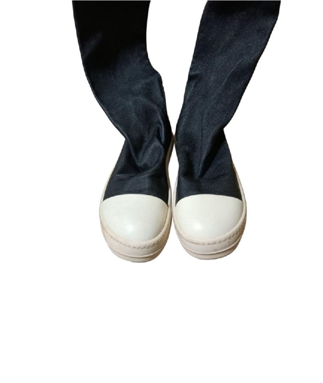 RICK OWENS Черные кожаные ботфорты, фото 9