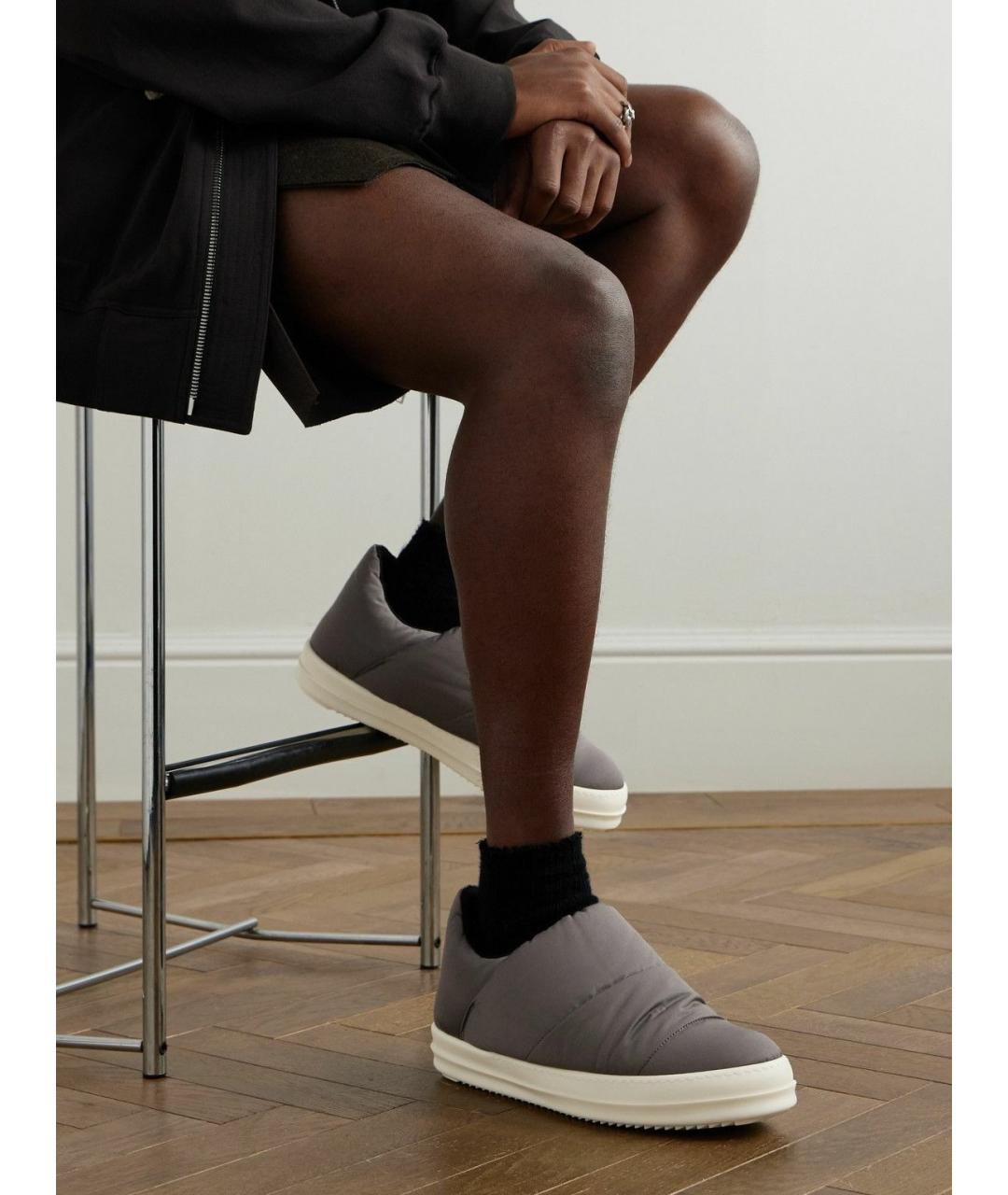 RICK OWENS Бежевые текстильные слипоны, фото 6