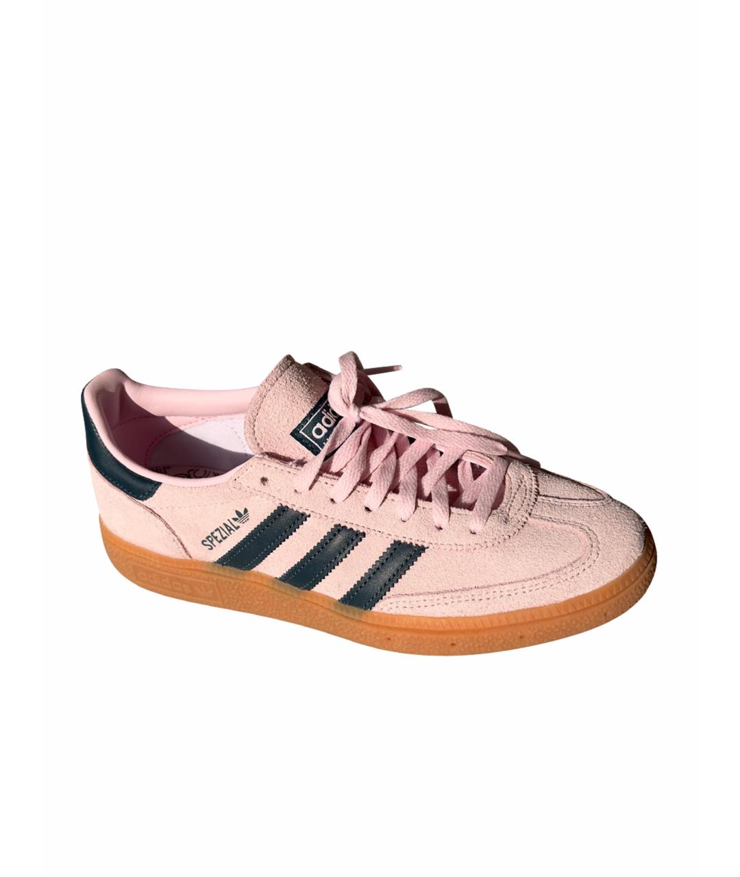 ADIDAS Розовые кожаные кроссовки, фото 1